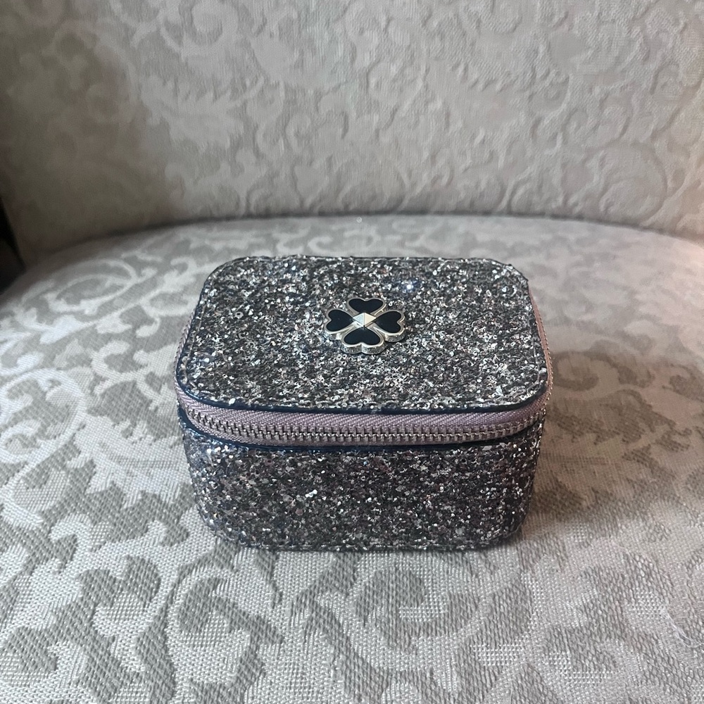 Kate Spade Gold and Black glittery travel jewelry box.